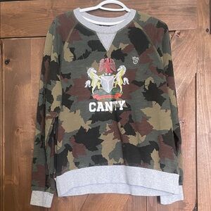 LRG Camo Crewneck Sweater - Green, Brown, Black